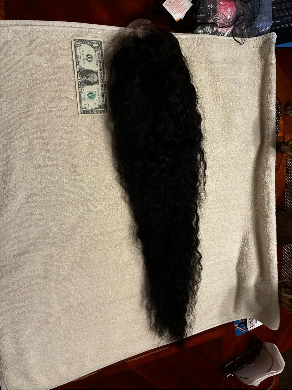 32" Deep Wave Lace Front Wig - Natural Black - Human Hair - Picture 5 of 7